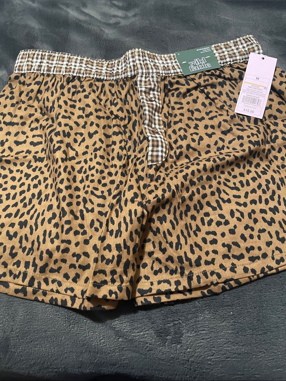 wild fable Leopard Print Pull-On Shorts - Tan and Black